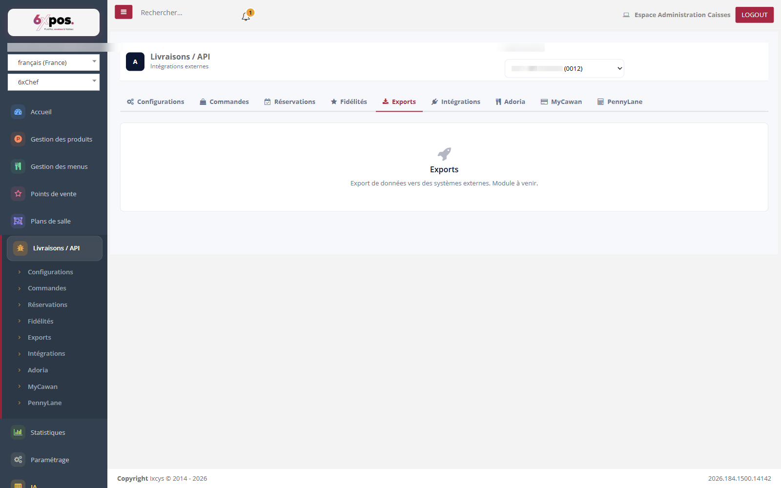 Figure 7 — Exports : module à venir dans NEO.