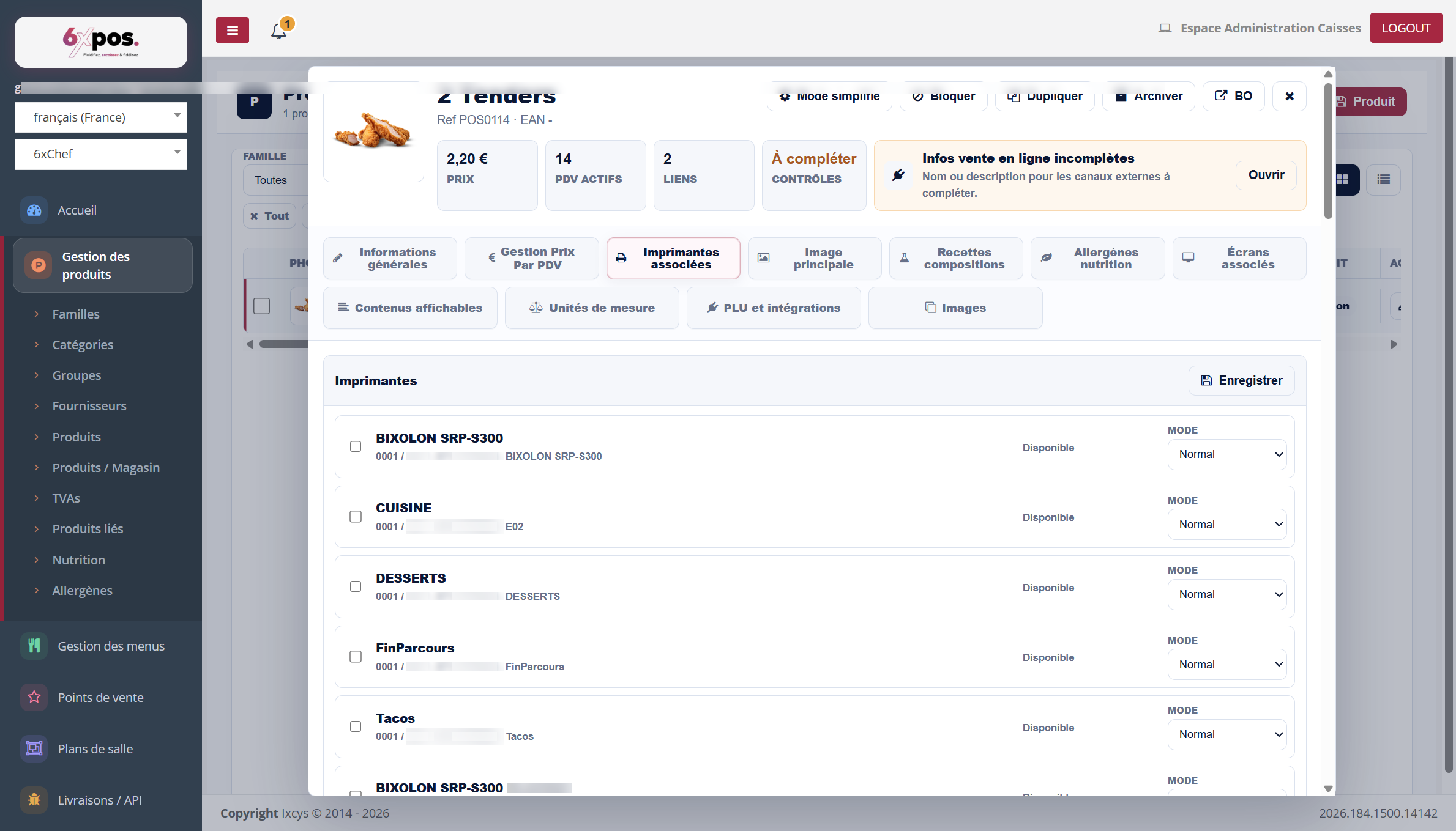 Figure 8 — Le routage du produit vers les imprimantes de fabrication, PDV par PDV.